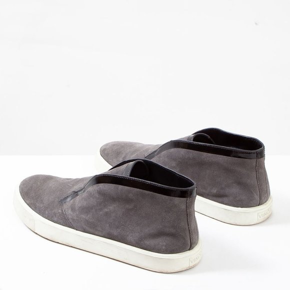 Vince. Grey Suede Slip On Sneaker with Black Trim - Picture 4 of 4